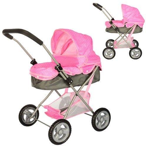 KM8826H-2S Коляска для ляльки 39-48-71 см метал, класика, кошик, коробка 63-40-11 см