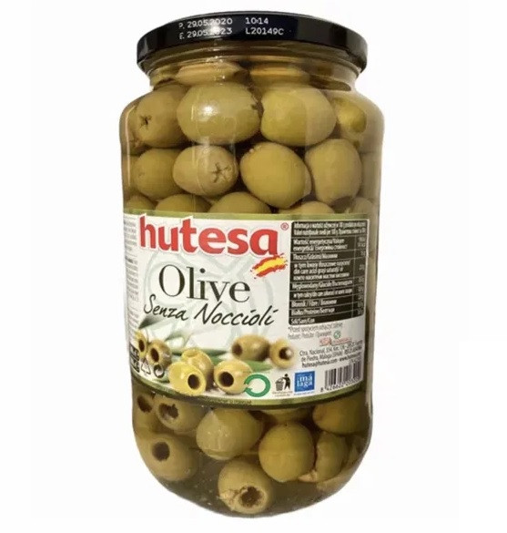 Оливки зелені без кісточки Hutesa Olive Senza Noccioli Хутеса 900 г Іспанія