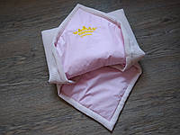 Конверт на выписку розовый одеяло плед коляску кроватку новорожденному малышу подарок девочке 00195
