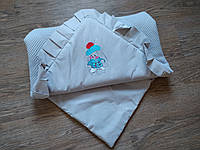 Конверт на выписку серый одеяло плед коляску кроватку новорожденному малышу подарок мальчику 00199