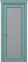Двери крашенные, Полотно, серия ART DECO (ART-01), стекло сатин RAL 6034