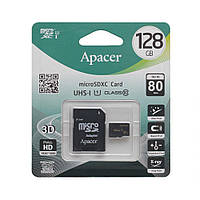 Карта пам'яті Apacer MicroSDXC 128gb 10 Class & Adapter (Чорний)