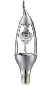 Світлодіодна лампа CIVILIGHT KP35T5 E14 5W Diamond Silver candle F37 2700К (warm white) Код.58579