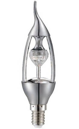 Світлодіодна лампа CIVILIGHT KP35T5 E14 5W Diamond Silver candle F37 2700К (warm white) Код.58579, фото 1