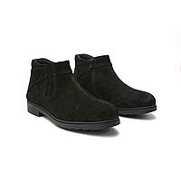 Акция распродажа 41 Классические зимние мужские ботинки на молнии с резинкой без шнурков нубук Rosso Avangard