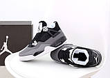 Мужские кроссовки Jоrdan 4 Retro, серые с черным, фото 5