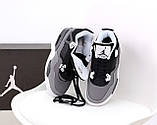 Мужские кроссовки Jоrdan 4 Retro, серые с черным, фото 6