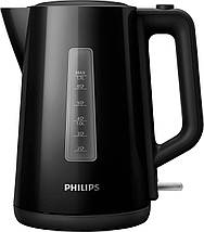 Електрочайник Philips Series 3000, пластиковий, чорний, електричний чайник Філіпс, фото 3