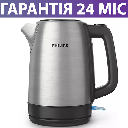 Електрочайник Philips Kettle, металевий, сріблястий, електричний чайник Філіпс, фото 2