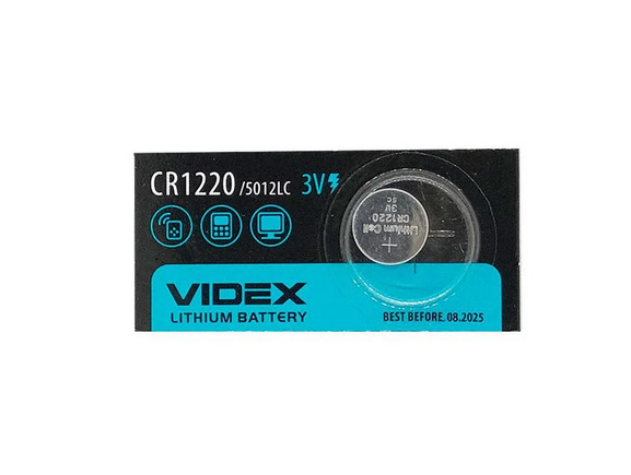 Батарейка Videx літієва CR1220 (ціна за 1бат.)