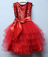 Сукня червона, пишна, святкова, для дівчинки.