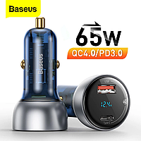 Автомобільний зарядний пристрій Baseus Particular Digital QC 4.0+PD3.0 PPS 65W USB + Type-C 5A Чорний