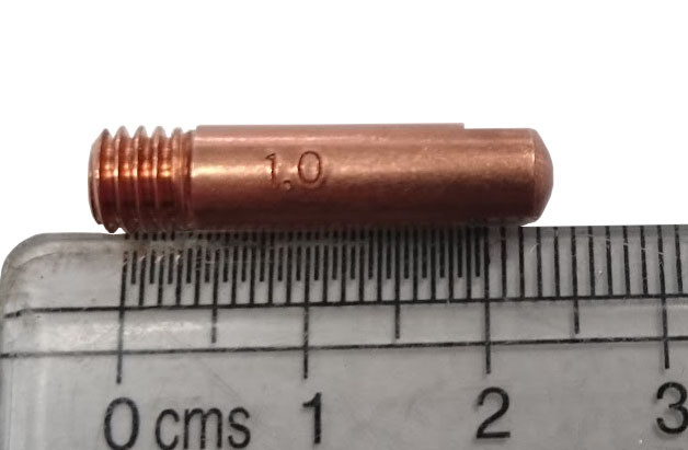 Токоснімний наконечник для зварювальних напівавтоматів ф1,0/M6/25