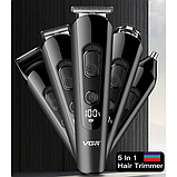 Машинка для стрижки 5 в 1 VGR V-175, чорна, фото 5