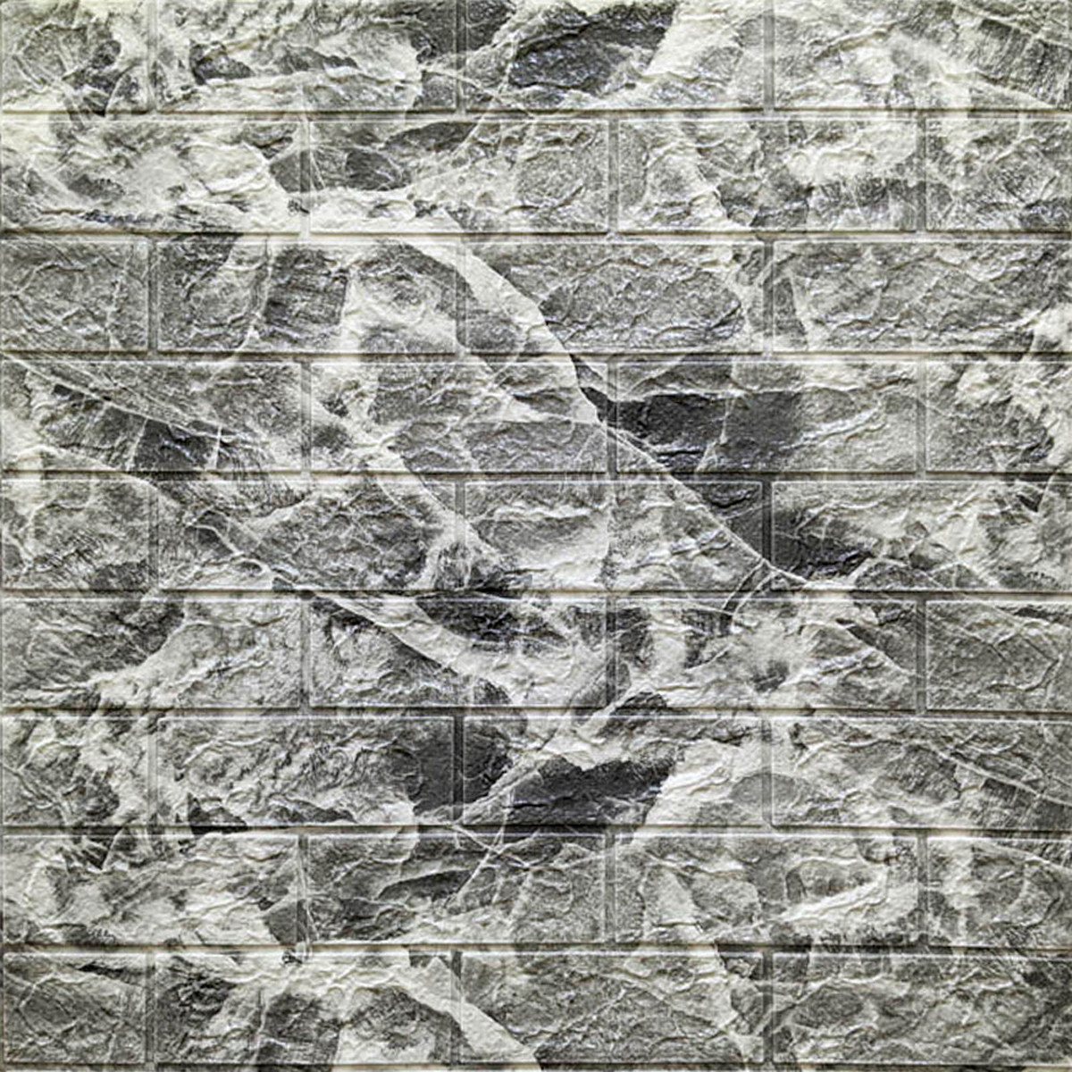 3D панелі, декоративні 3д панелі, панелі пвх 3д для кухні, м'які панелі Чорний мармур 700х770х3мм (061-3), фото 1