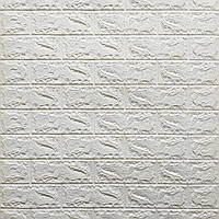 3д панелі для стін, стінові панелі 3д, декоративна панель 3d під цеглу Біла 700х770х3мм (001-3)