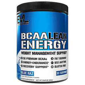 (уцінка термін по 5.24) Амінокислоти Evlution Nutrition BCAA Lean Energy 30 порц (блакитна малина)