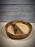 Дерев'яна сигментна тарілка ручної роботи (горіх), фото 2