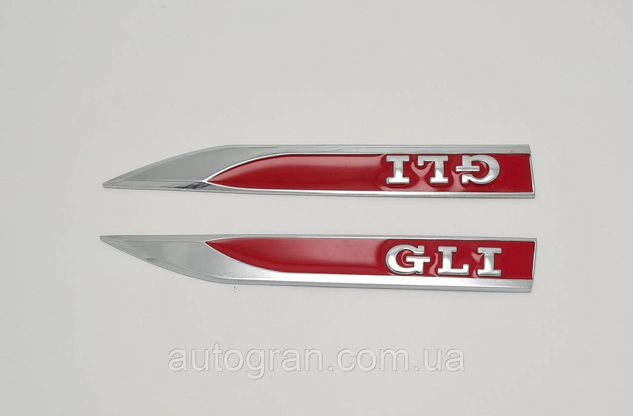 Емблеми на крила VW Volkswagen Jetta GLI червоні, фото 1
