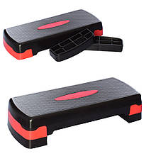 Степ-платформа MS 0536-4 2ступеньки, 68-28-10,15 см, черный с красным