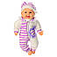 Пупс хохотун м'який  музичний у смугастому вбранні на батарейці, фото 3