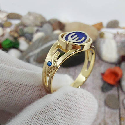 Долар і євро з обертовим щитком, кільце перстінь печатка, фото 1