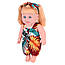 Пупс дівчинка зі світлим або темним волоссям у різнобарвному одязі музична, фото 2