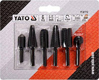 Набір фрез різної форми по металу і дереву YATO, для дрилі, з шпінделем Ø= 6 мм, 6 шт. YT-61712
