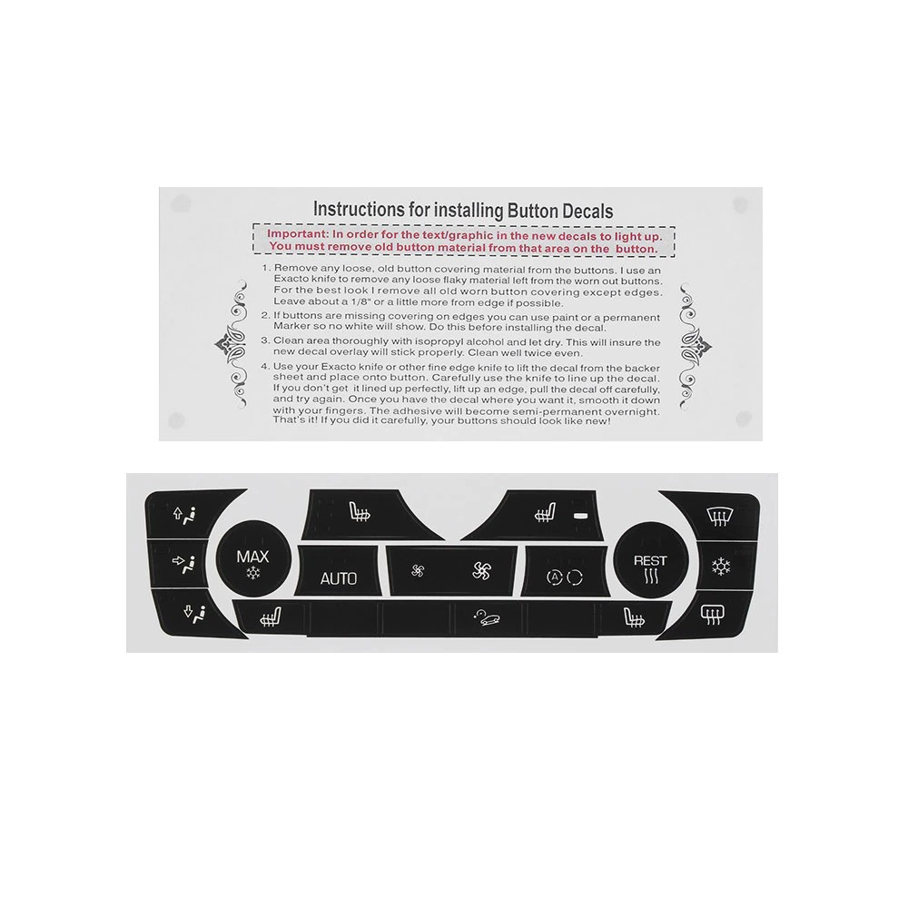 Наклейки для кнопок Клімат контролю для 2006-2011 BMW E90 E91 E92 330I - фото 2 - id-p1550883137