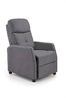 Кресло раскладное для отдыха Halmar FELIPE 2 серый велюр 64/84-135/103-76/48 см