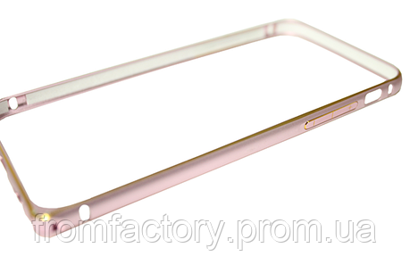 Бампер металевий із  застібкою на IPhone 6/6s:Рожевий, фото 2