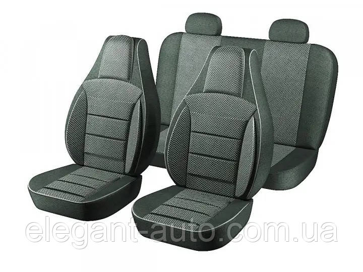 Чохлі "PILOT" Lanos тканинина чорн. + тканина чорно/сіра