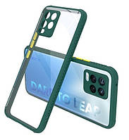 Протиударний чохол бампер для Realme 8 зелений прозорий захист камери
