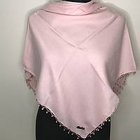 Однотонный кашемировый платок с бусинами 100 на 100, модель 3