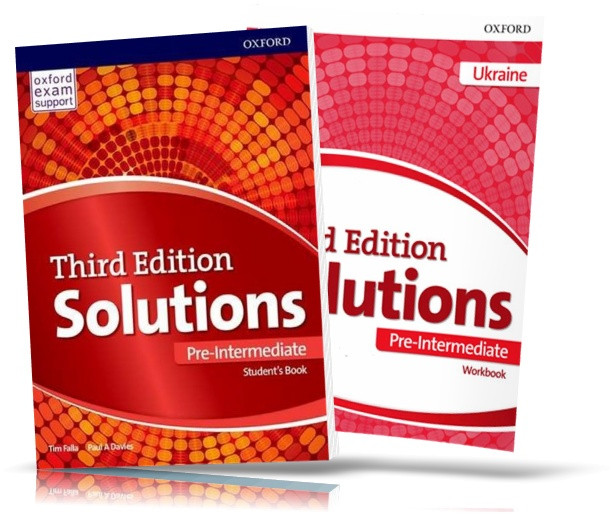 Solutions Pre~Intermediate, student's book + Workbook / Підручник + Зошит англійської мови