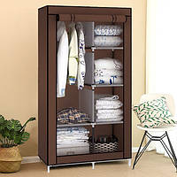 Складаний тканинний шафа, шафа для одягу HCX 88105 на 2 секції Brown (3485)