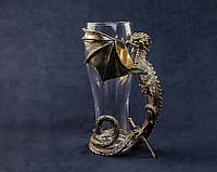 Крутий пивний келих з художнім литвом з бронзи "Дракон" - незвичайний подарунок на день народження чоловікові
