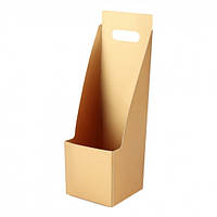 Коробка для цветов "Комплимент" 11*11*35, золотая (упаковка - 10 шт.)