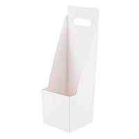 Коробка для цветов "Комплимент" 11*11*35, белая (упаковка - 10 шт.)