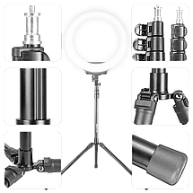 Універсальна студійна стійка для кільцевої лампи та відеосвітла Kingjoy FL1119 (200 см), фото 3