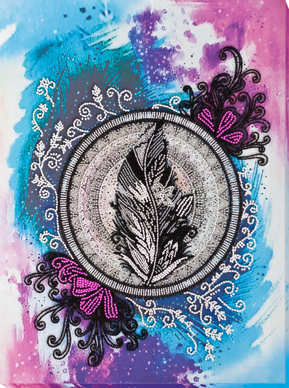 Набір для вишивки бісером Мандала перо (30 х 39 см) Абрис Арт AB-839, фото 1