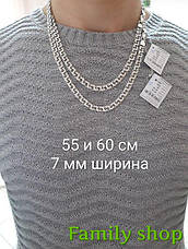 Масивний срібний ланцюг на шию 7 мм Срібло 925 проби, фото 5