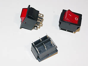 Кнопка сетевая широкая с подсветкой 6pin., фото 2