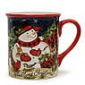 Набір із 4-х керамічних чашок для чаю "Різдво зі сніговиком" Certified International, фото 4