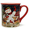 Набір із 4-х керамічних чашок для чаю "Різдво зі сніговиком" Certified International, фото 5