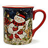 Набір із 4-х керамічних чашок для чаю "Різдво зі сніговиком" Certified International, фото 7