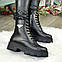 Черевики чорні жіночі на шнурівці, фото 3