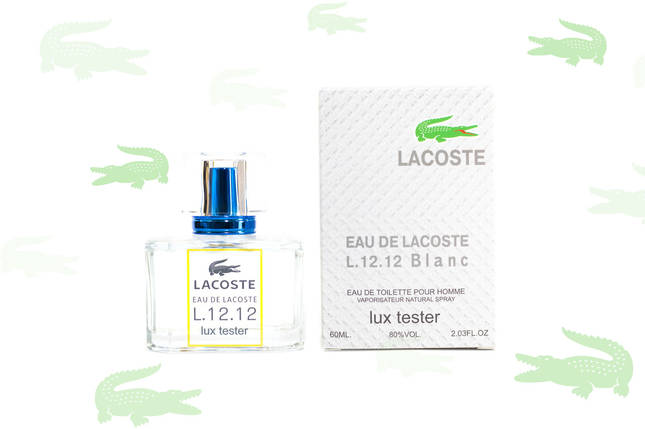 Чоловічий LUX тестер Eau De Lacoste L. 12.12 Blanc 60 мл, фото 1