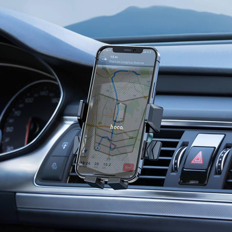 Автомобільний тримач для телефону самозатискний в решітку автотримач універсальний для смартфона Hoco