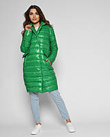 Куртка женская утепленная демисезонная удлиненная стеганая LS-8867-12 зеленая